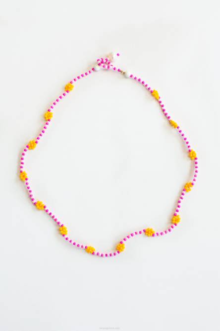 γρ Senso κοσμήματα ροζ μαργαρίτα αλυσίδα τσόκερ ροζ D4LN585