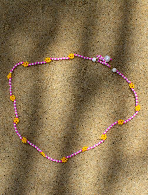 γρ Senso κοσμήματα ροζ μαργαρίτα αλυσίδα τσόκερ ροζ D4LN585