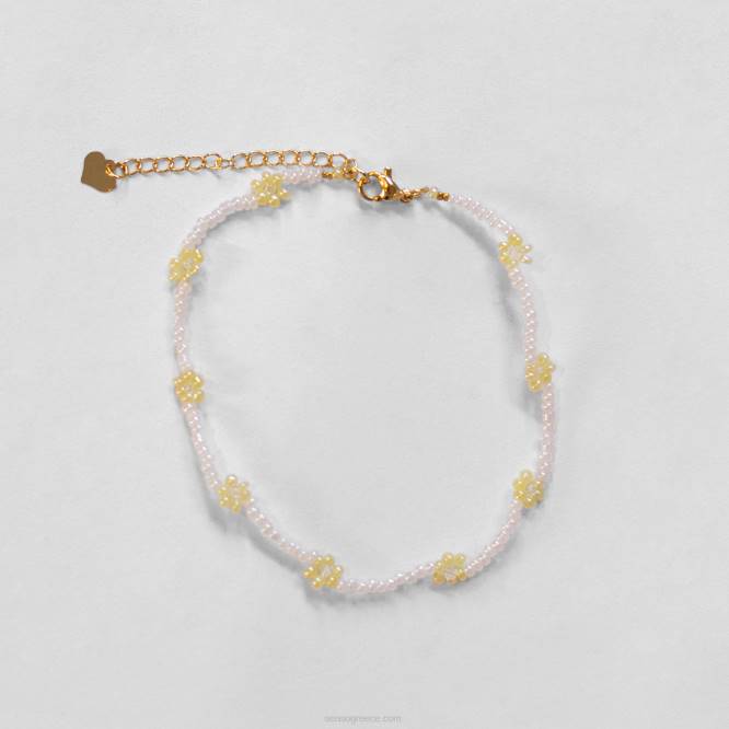 γρ Senso κοσμήματα λευκά + κρεμ αλυσίδα μαργαρίτα anklet λευκό D4LN587